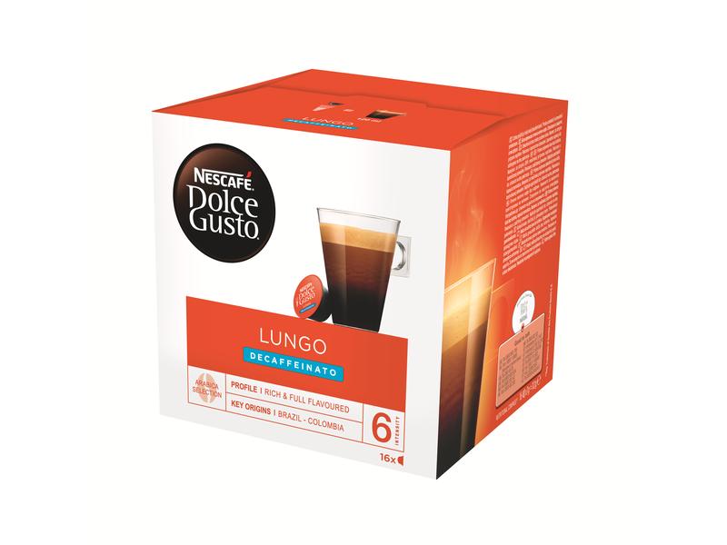 Nescafé Kaffeekapseln Dolce Gusto Lungo Decaf 16 Stück Entkoffeinierter Kaffee