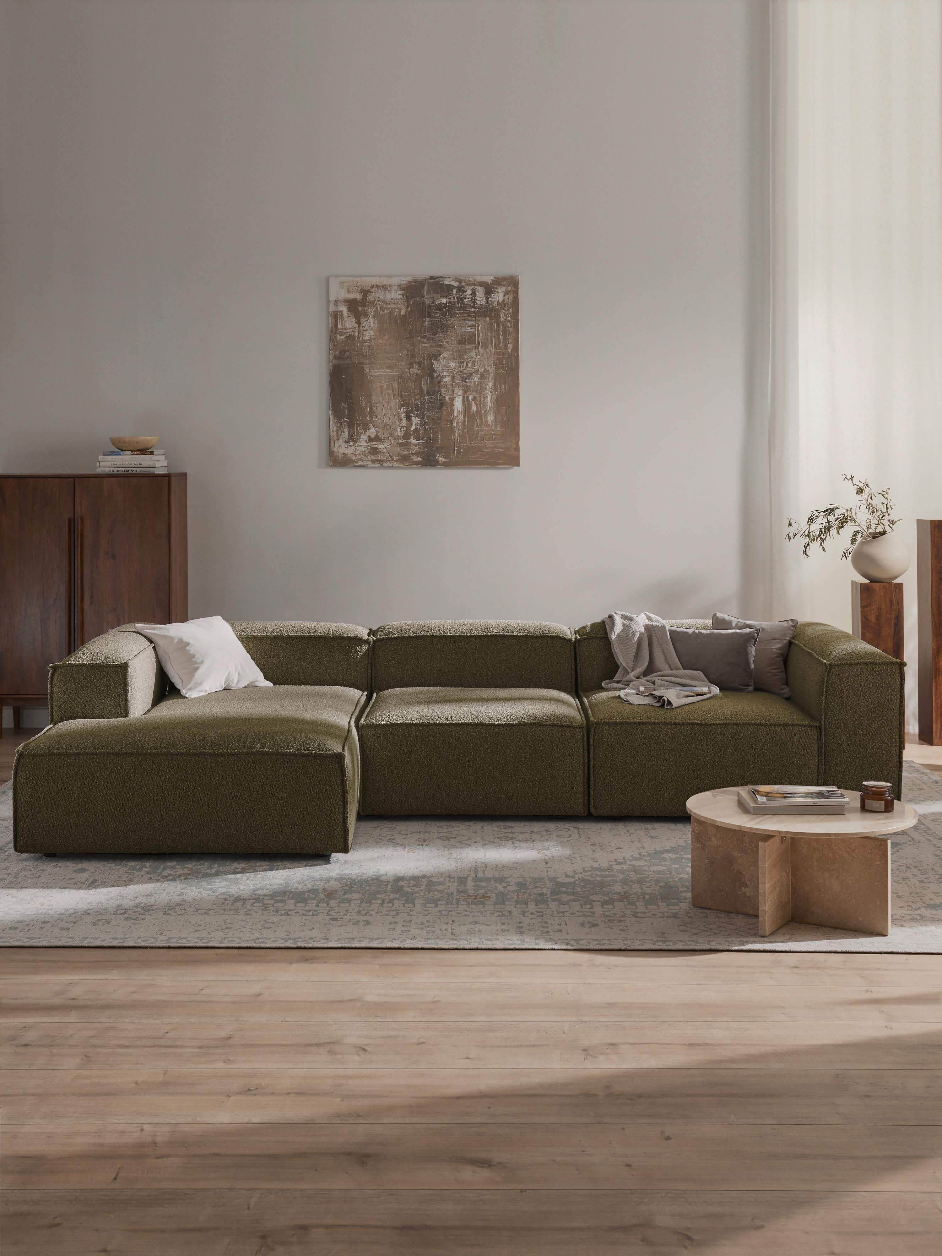 Bouclé modulaire hoekbank Lennon (4-zits)
