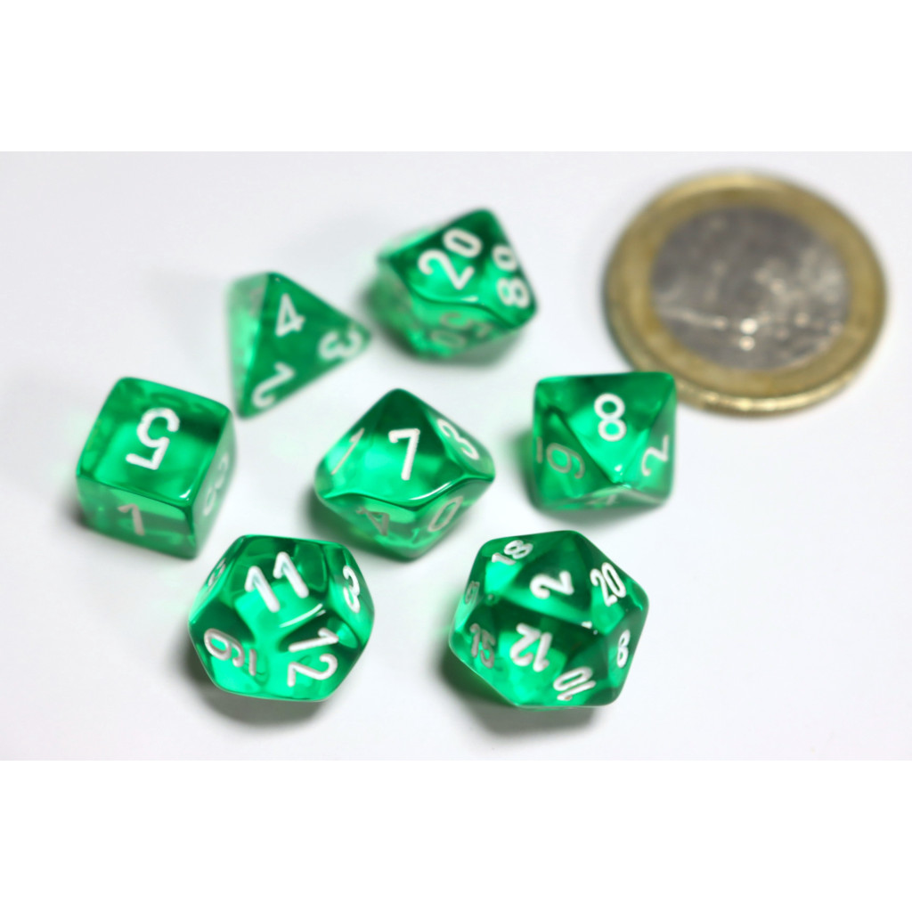 Set de 7 Mini Dés JDR Chessex : Translucent