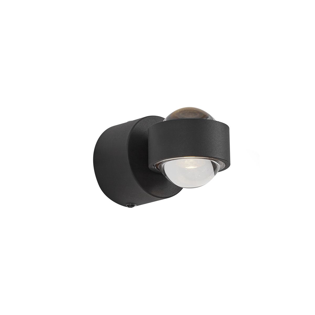 Design wandlamp zwart incl. LED IP44 - Lens
