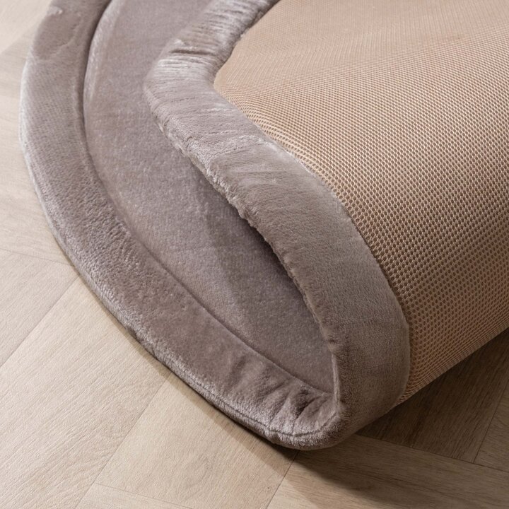 Ronde speelmat - Jip Taupe | Wasbaar