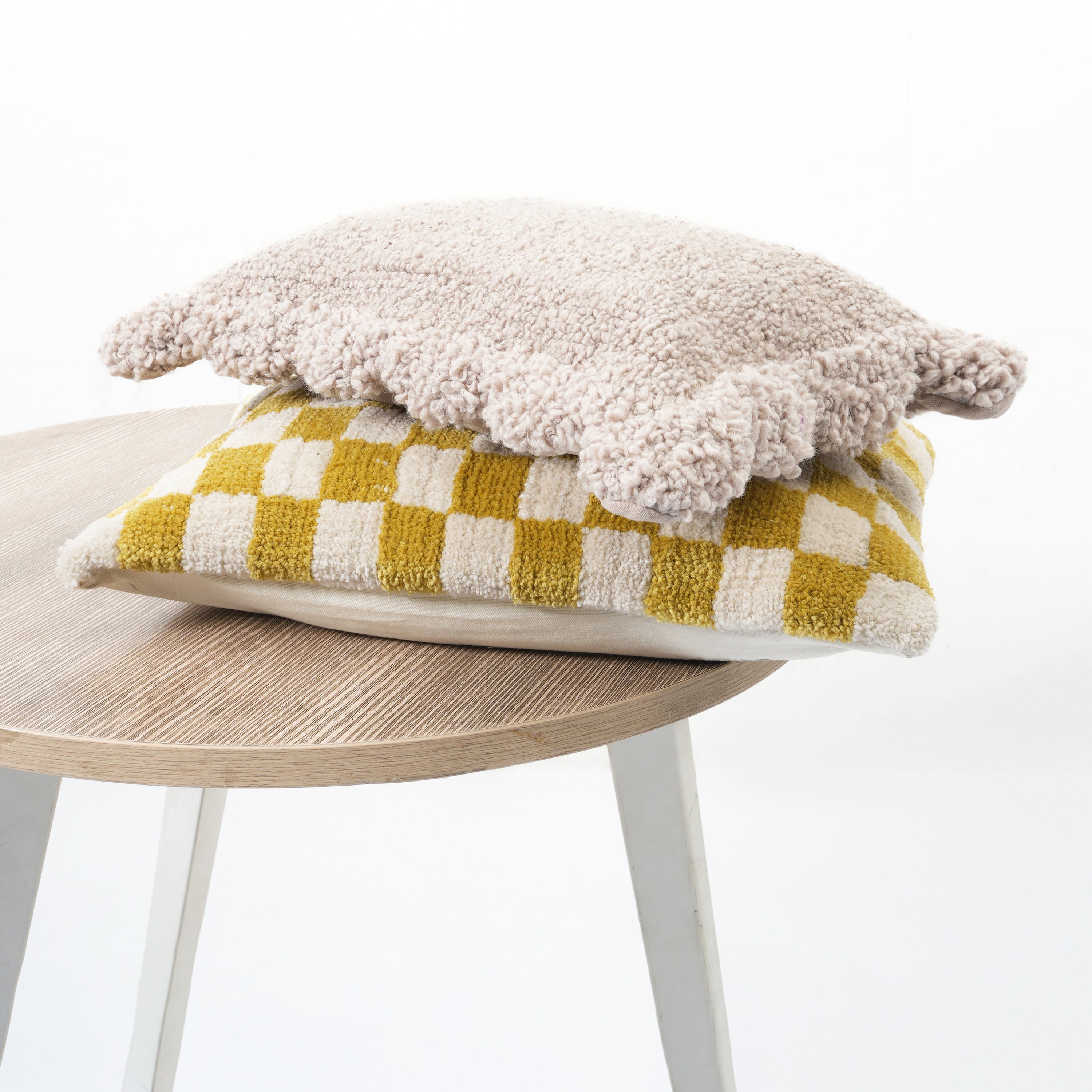 by fonQ Teddies Sierkussen - Set van 2 - Oker