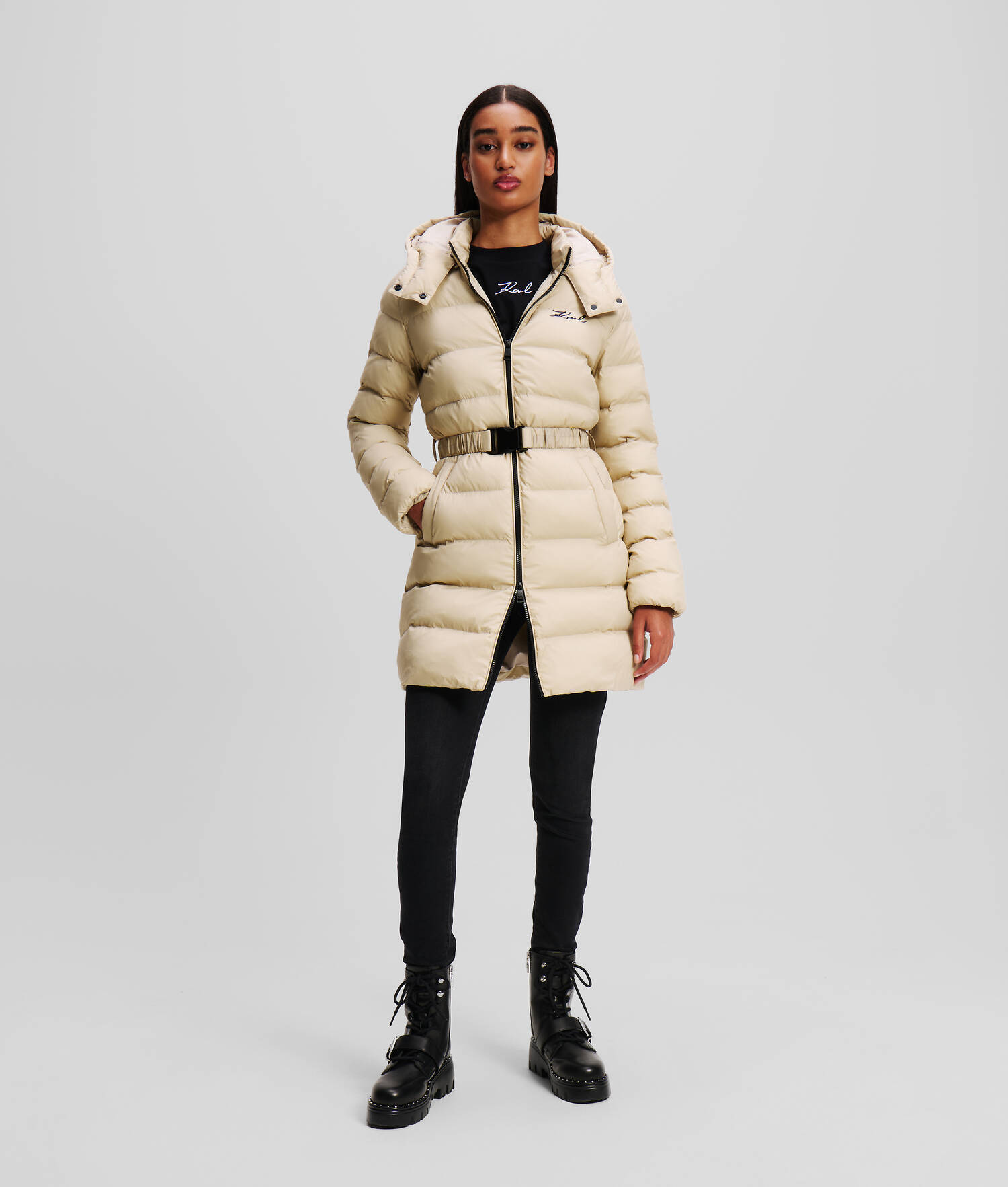 LONGUE VESTE MATELASSÉE KARL SIGNATURE