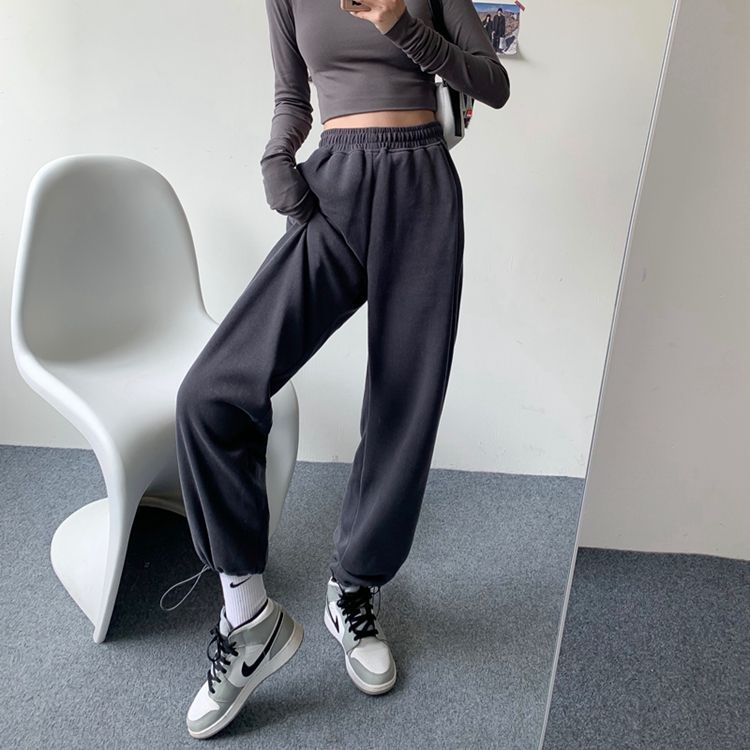 Alfie - Hoge taille effen losse joggingbroek