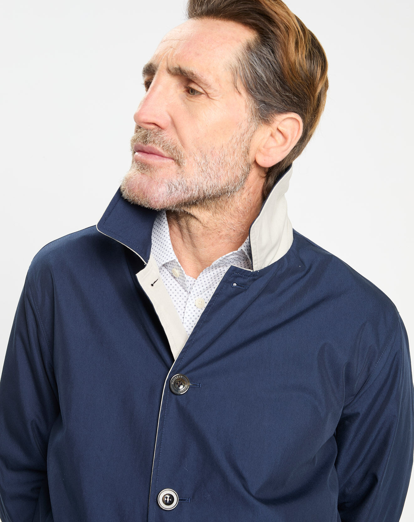 Hackett London Imperméable réversible beige/ bleu