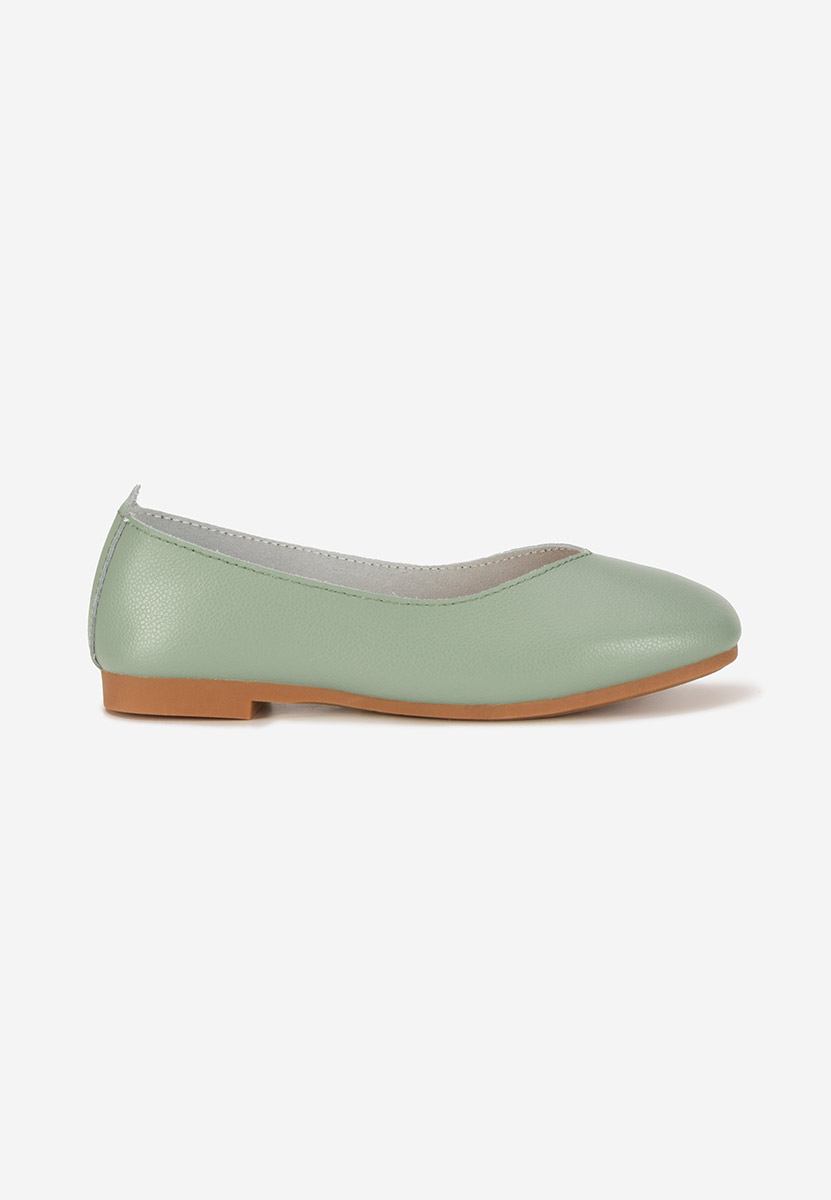 Ballerines en cuir vert Gabiela