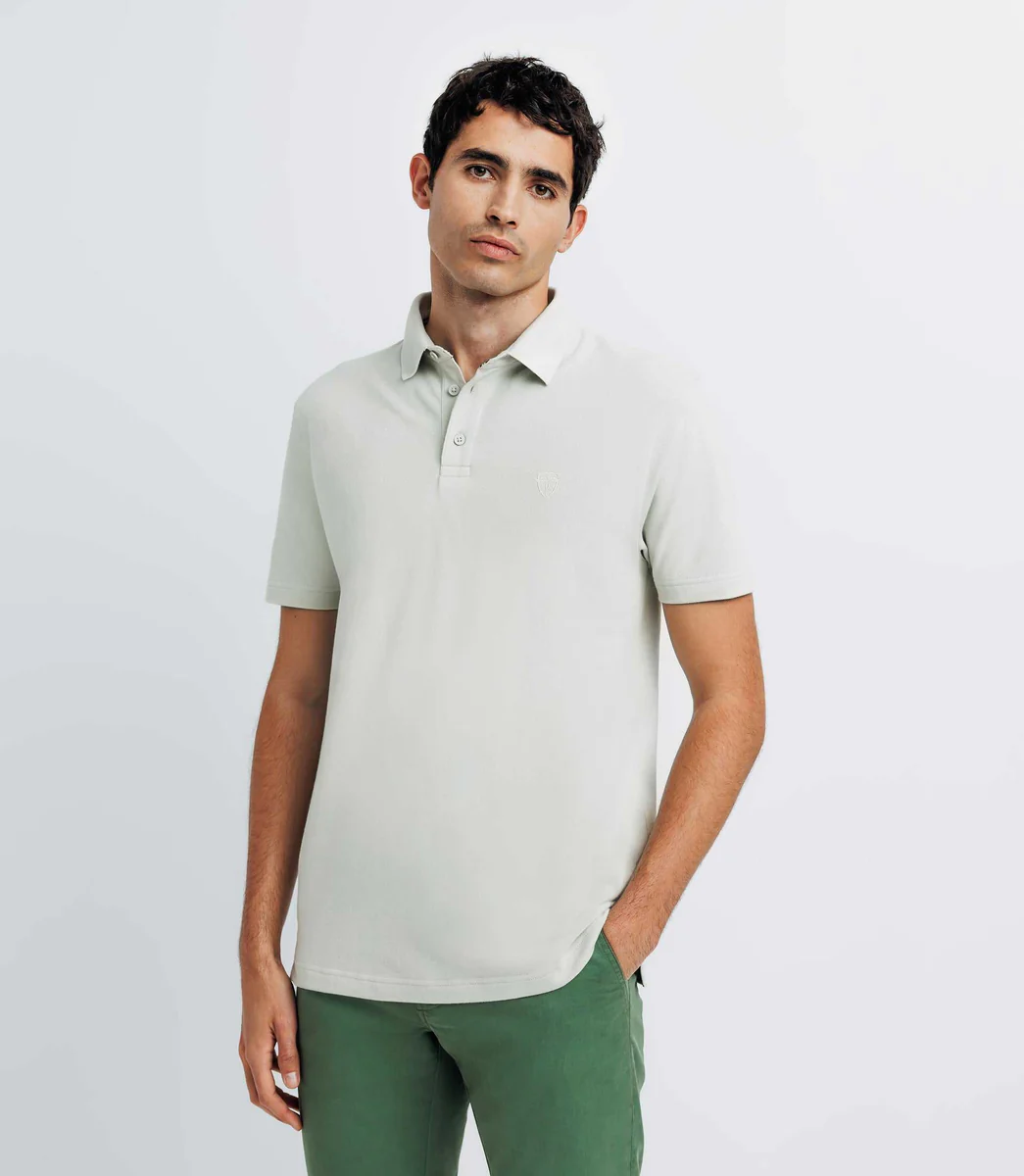Polo avec broderie vert clair