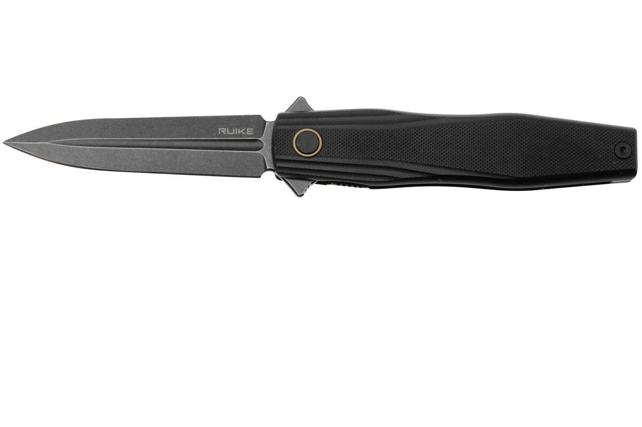 Ruike P188-B Blackwashed D2, Black G10, zakmes