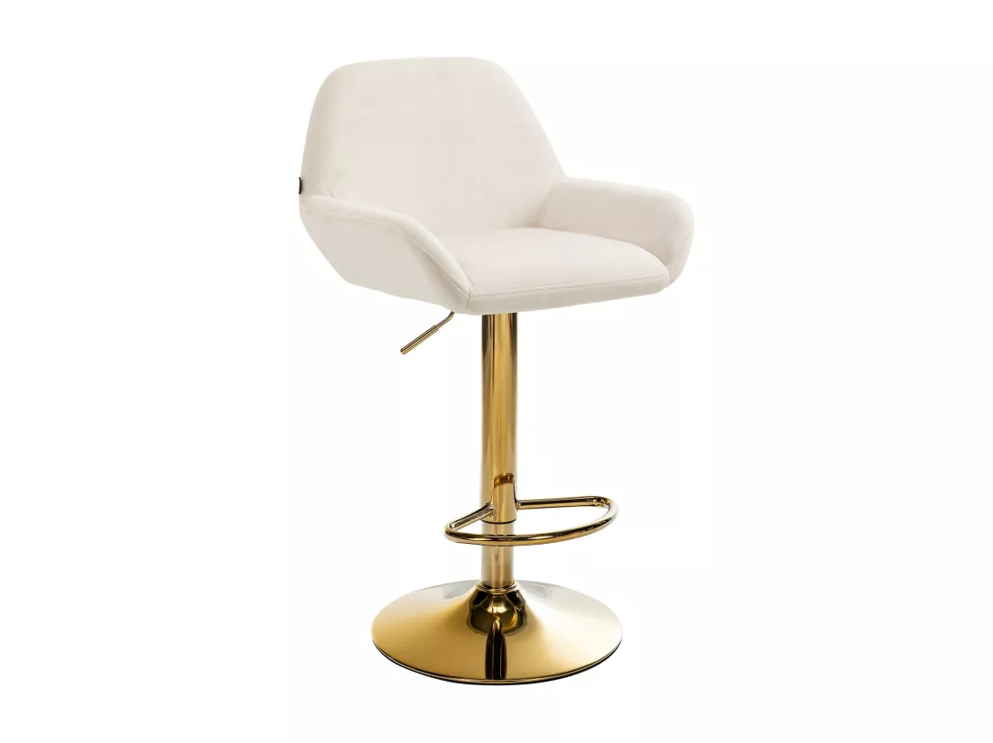 Tabouret de bar - Velours - Crème - Braga