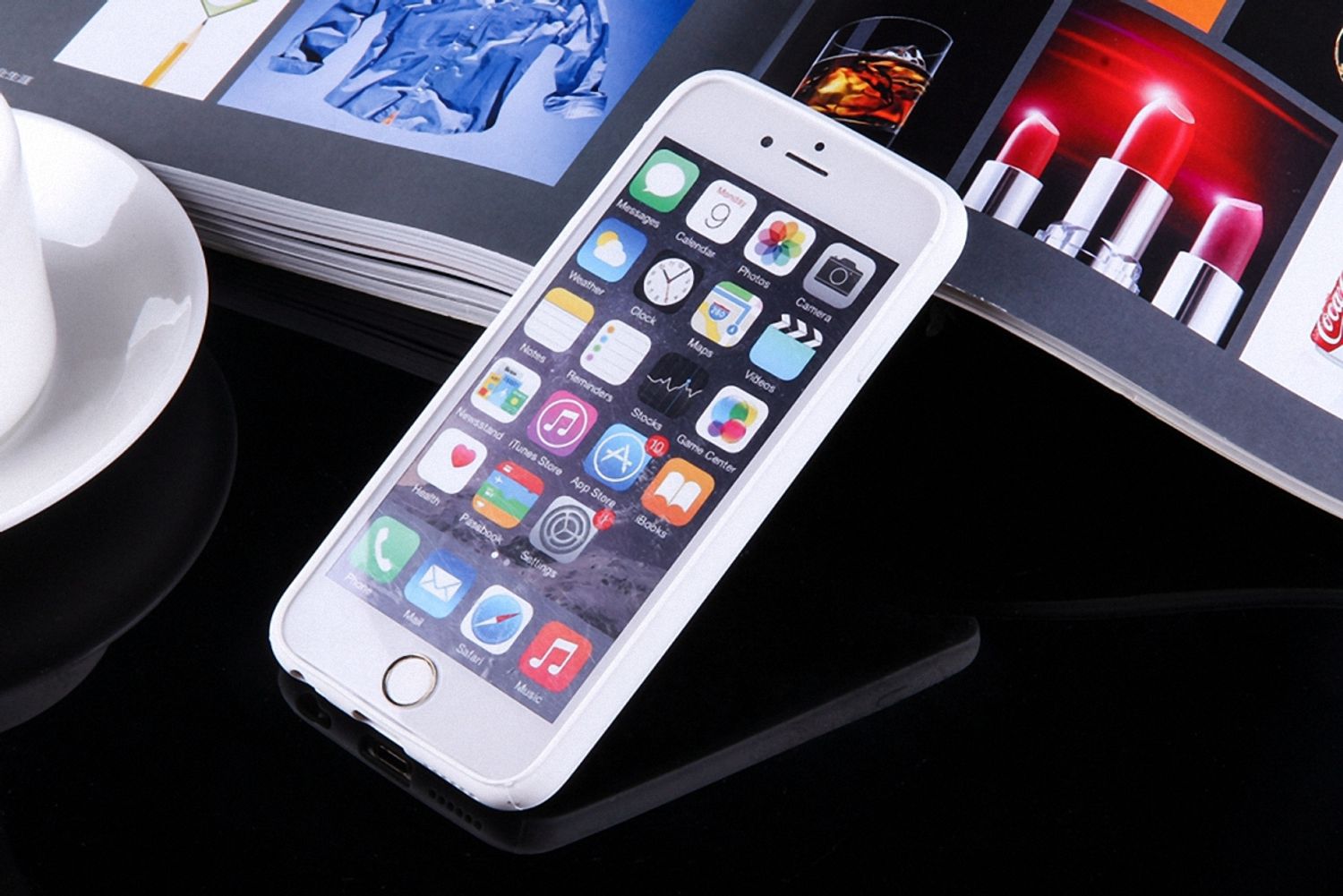 Apple iPhone 6 / 6s Handy Hülle Mandala Case Schutzhülle Motiv Flocken Weiß Neu
