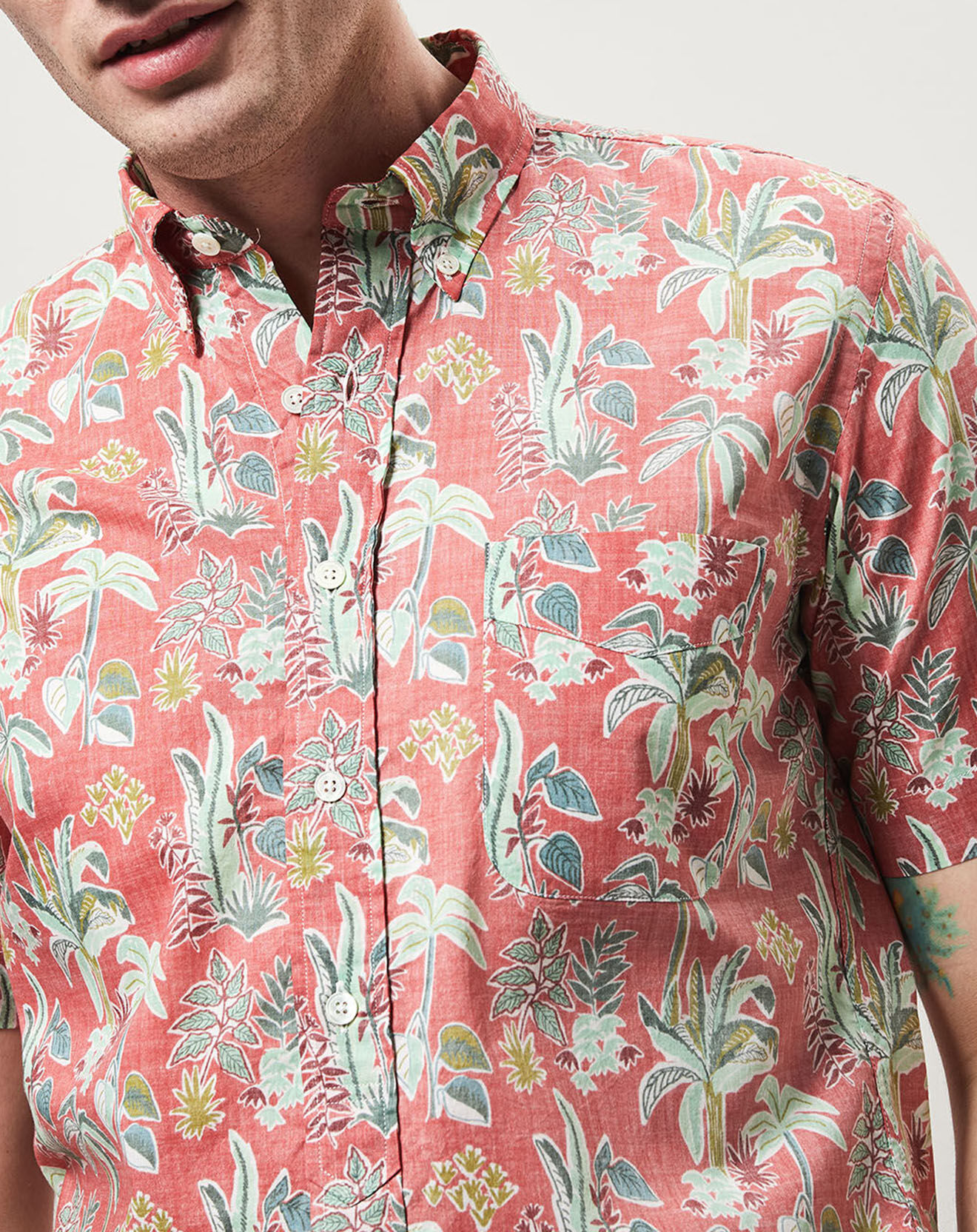 Hartford Chemise slim imprimée Sander rouge