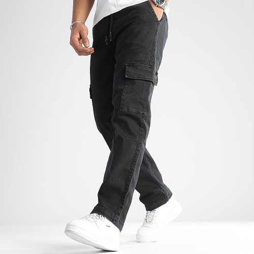 Pantalon Cargo Large Avec Poches 0128 Noir