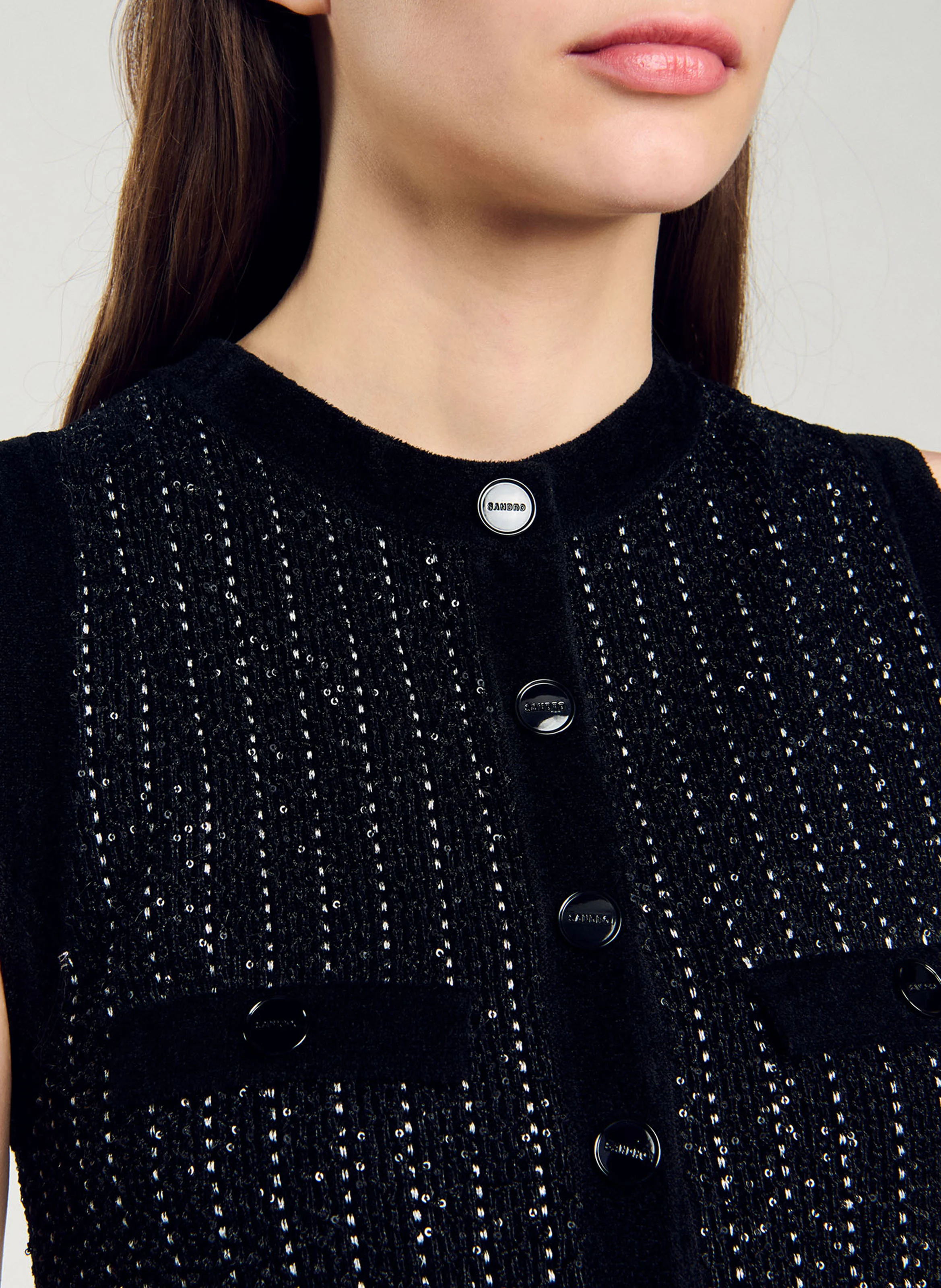 Robe courte col rond| Noir