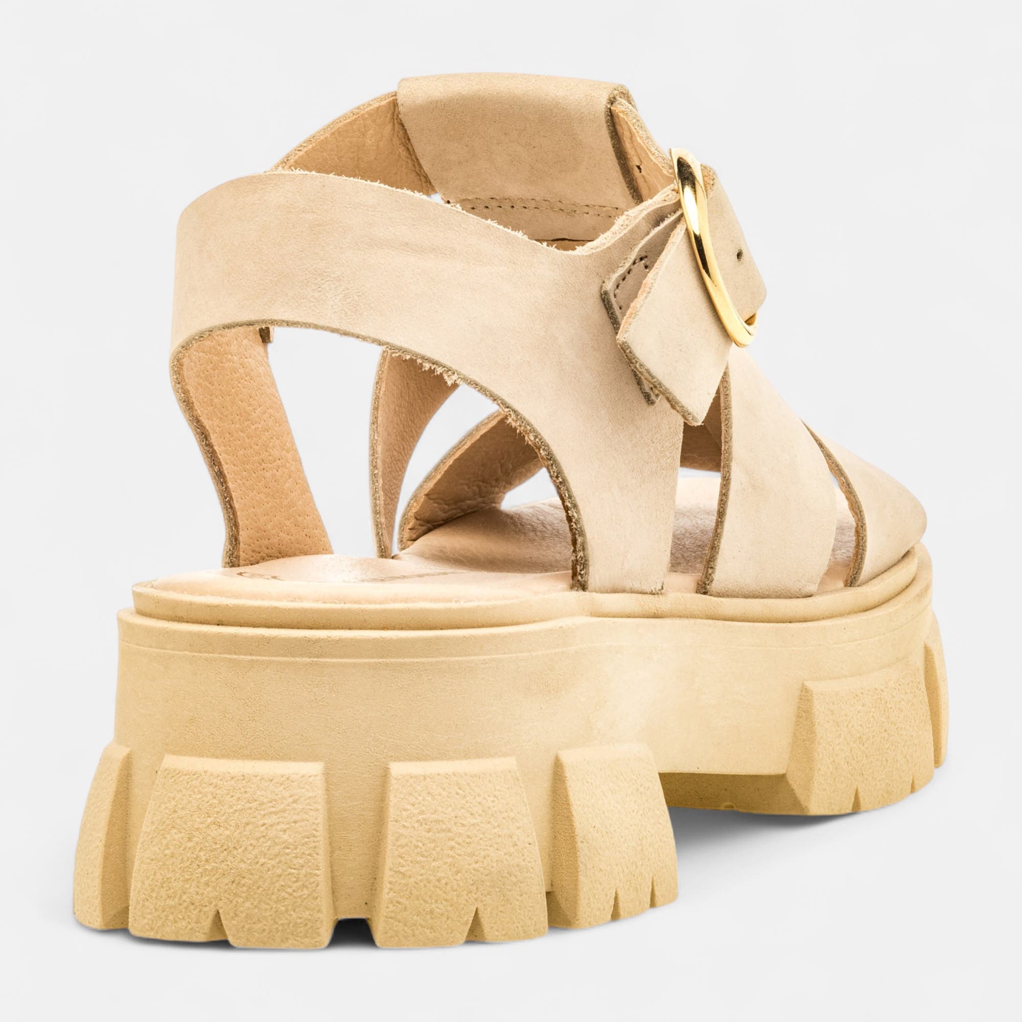 Sandales Femme en cuir beige