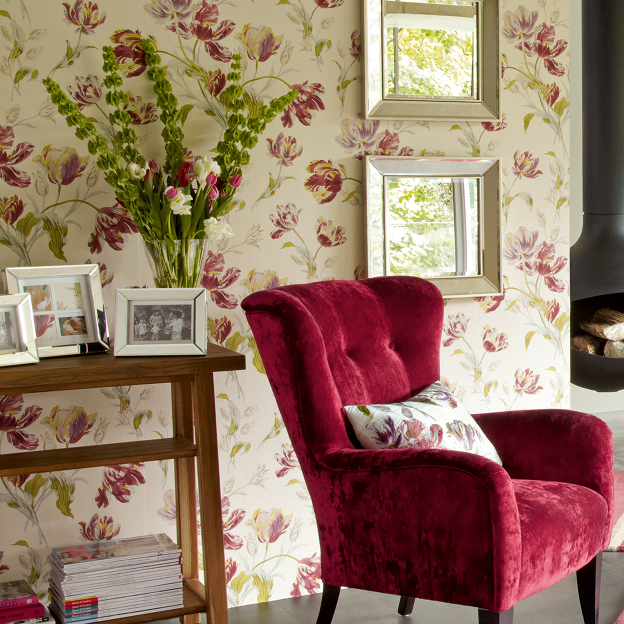 Laura Ashley - Vliesbehang - Gosford Cranberry - 10mx52cm