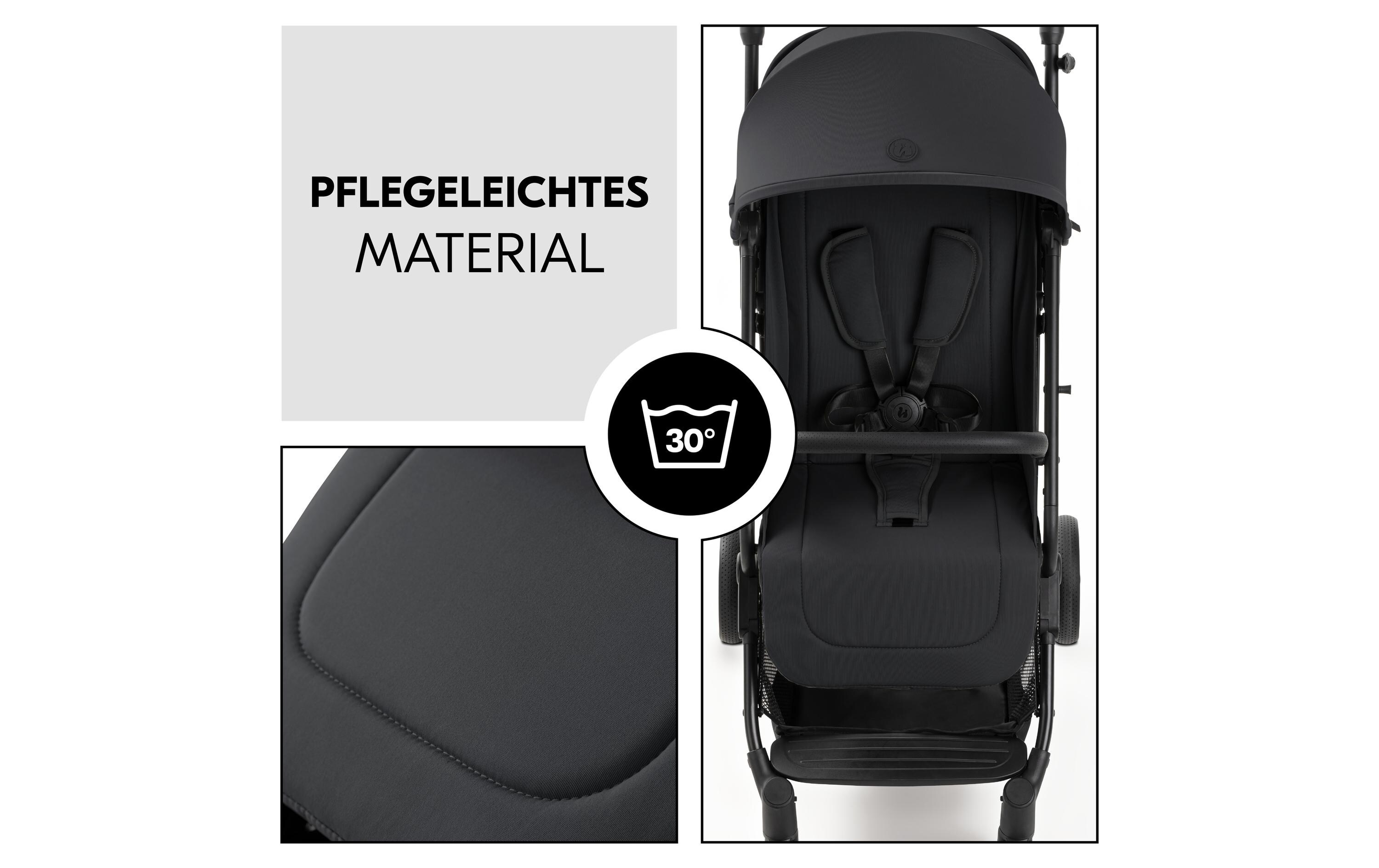 Buggy Travel N Care Plus Schwarz<br>Kompakter Kinderwagen mit falt- und tragbarem Buggy