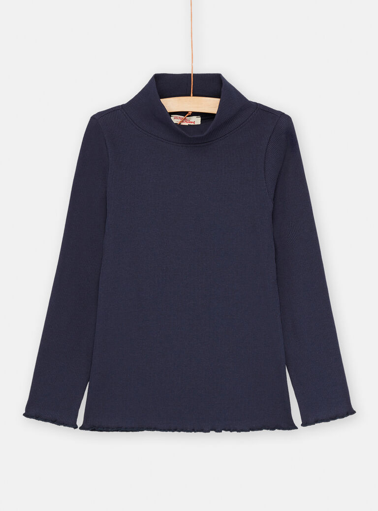 Sous-pull uni bleu marine