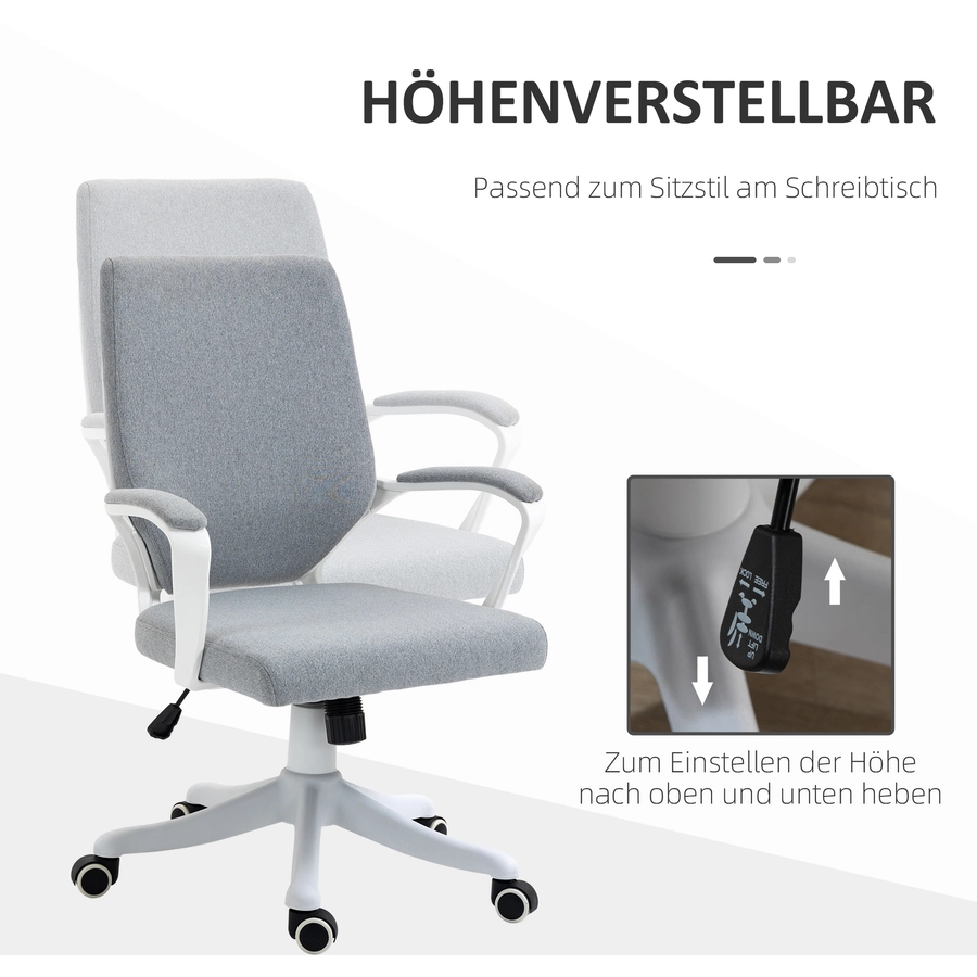 Vinsetto Bürostuhl ergonomisches liniendesign, weiche Polsterung grau