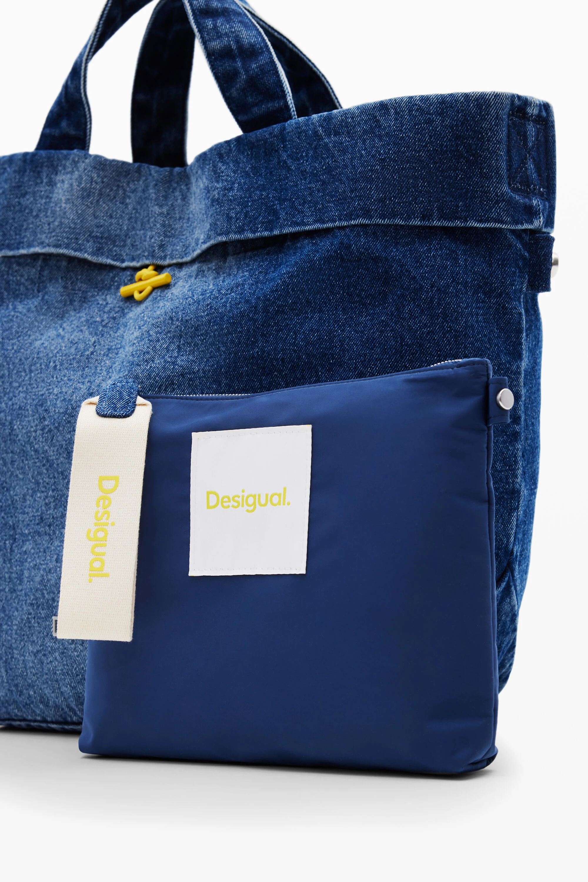 Bolsa shopper tamanho G em jeans reversível