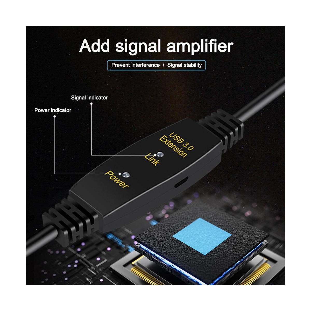 NÖRDIC Active 10M USB3.1 Forlengelseskabel 5GBPSEXtension USB En mann til Kvinne for Xbox, PS5, Oculus, Skriver, Skanner, PlayStation, VR