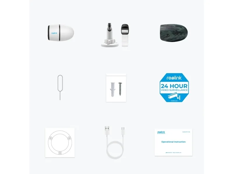 Reolink Go Series G330, IP-sikkerhedskamera, Udendørs, Trådløs, Google Assistant, Væg, Hvid