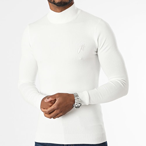 Pull Col Montant Blanc