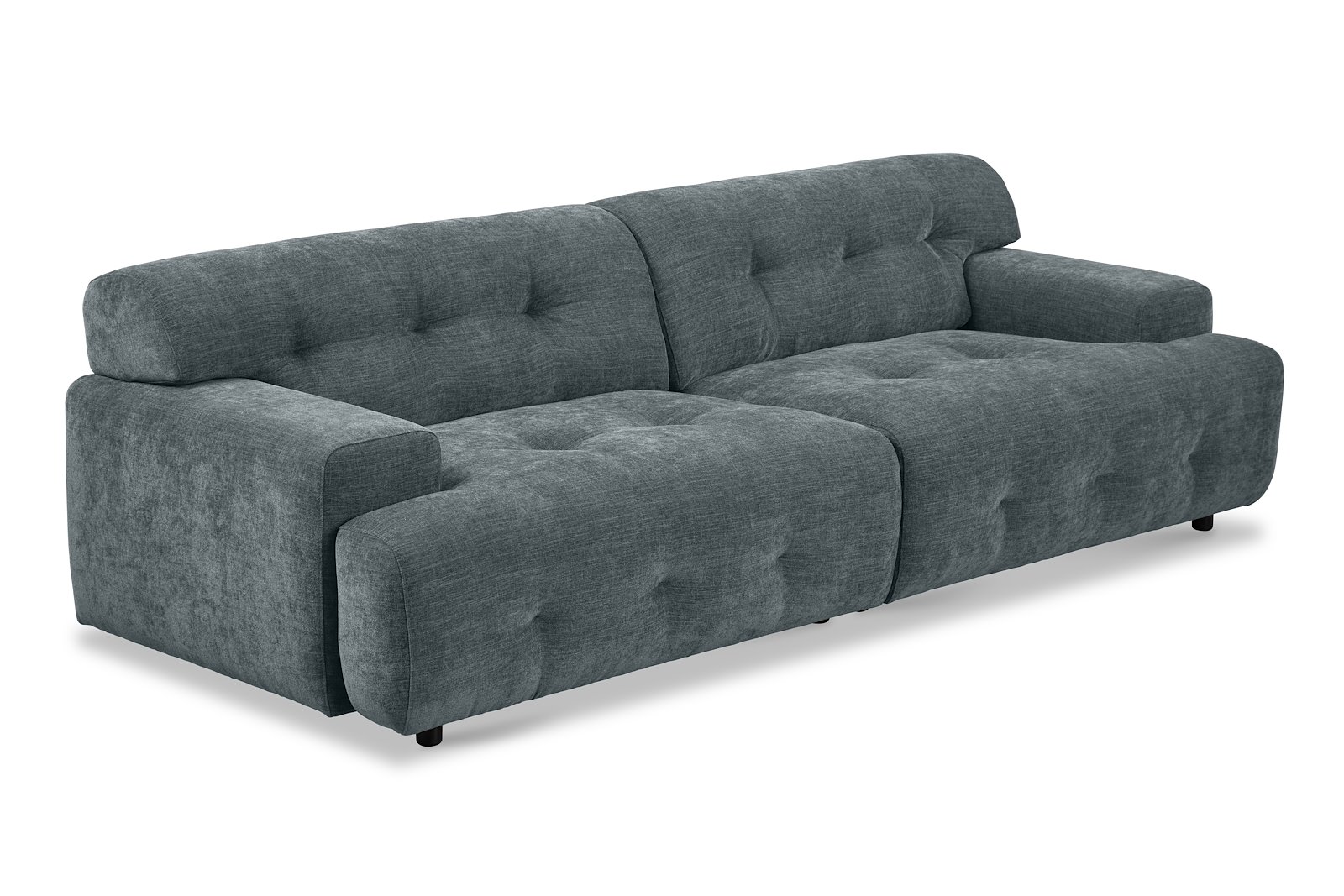 Bob 3-seter Tekstil City 72 Blue Grey med sorte ben.