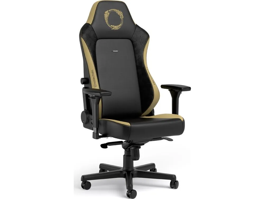 Noblechairs Hero - Stol - ergonomisk - armstøtter - vippe - drejeled - aluminium, polyurethan, velour, memory foam, koldskum, stålramme, veganerlæder (PU) - The Elder Scrolls Online Edition