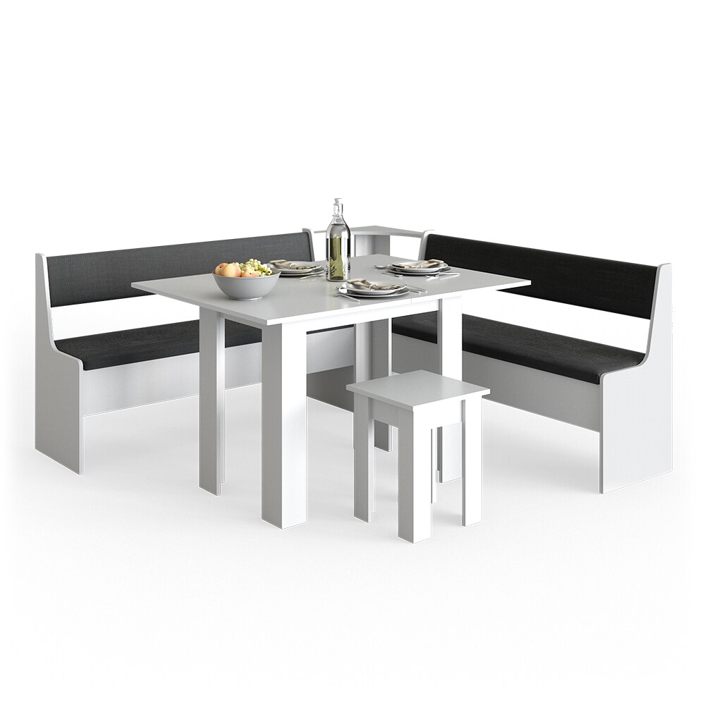 Vicco Eckbankgruppe Roman Weiß 180x180cm Esszimmergruppe Eckbank Sitzgruppe
