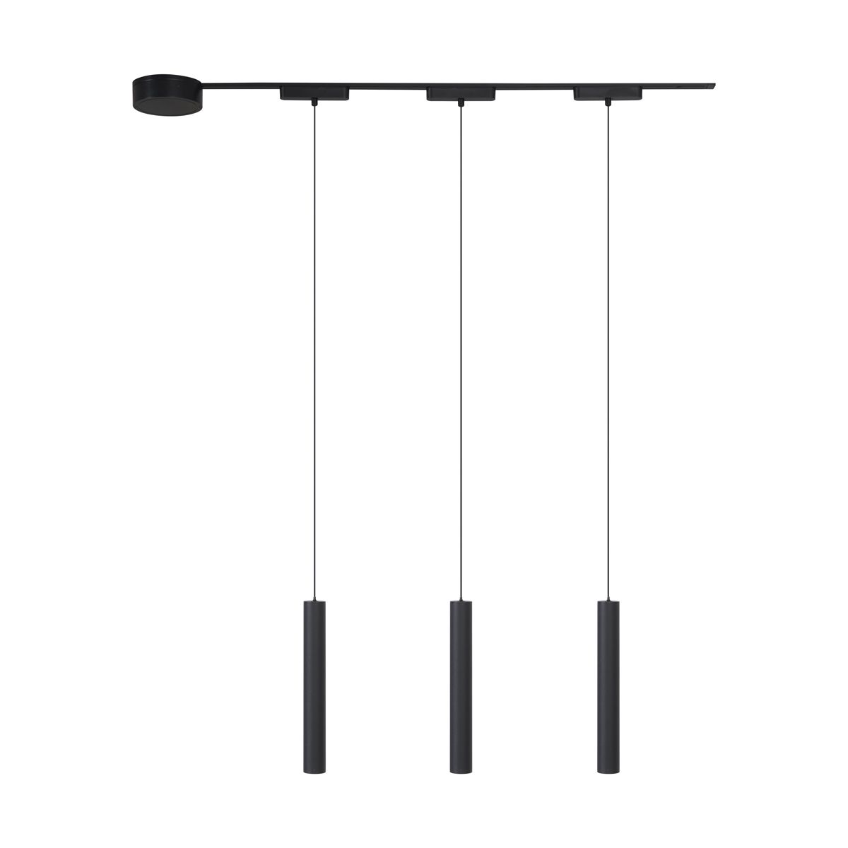 Modern railsysteem met 3 hanglampen zwart 1-fase - Magnetic Cassie