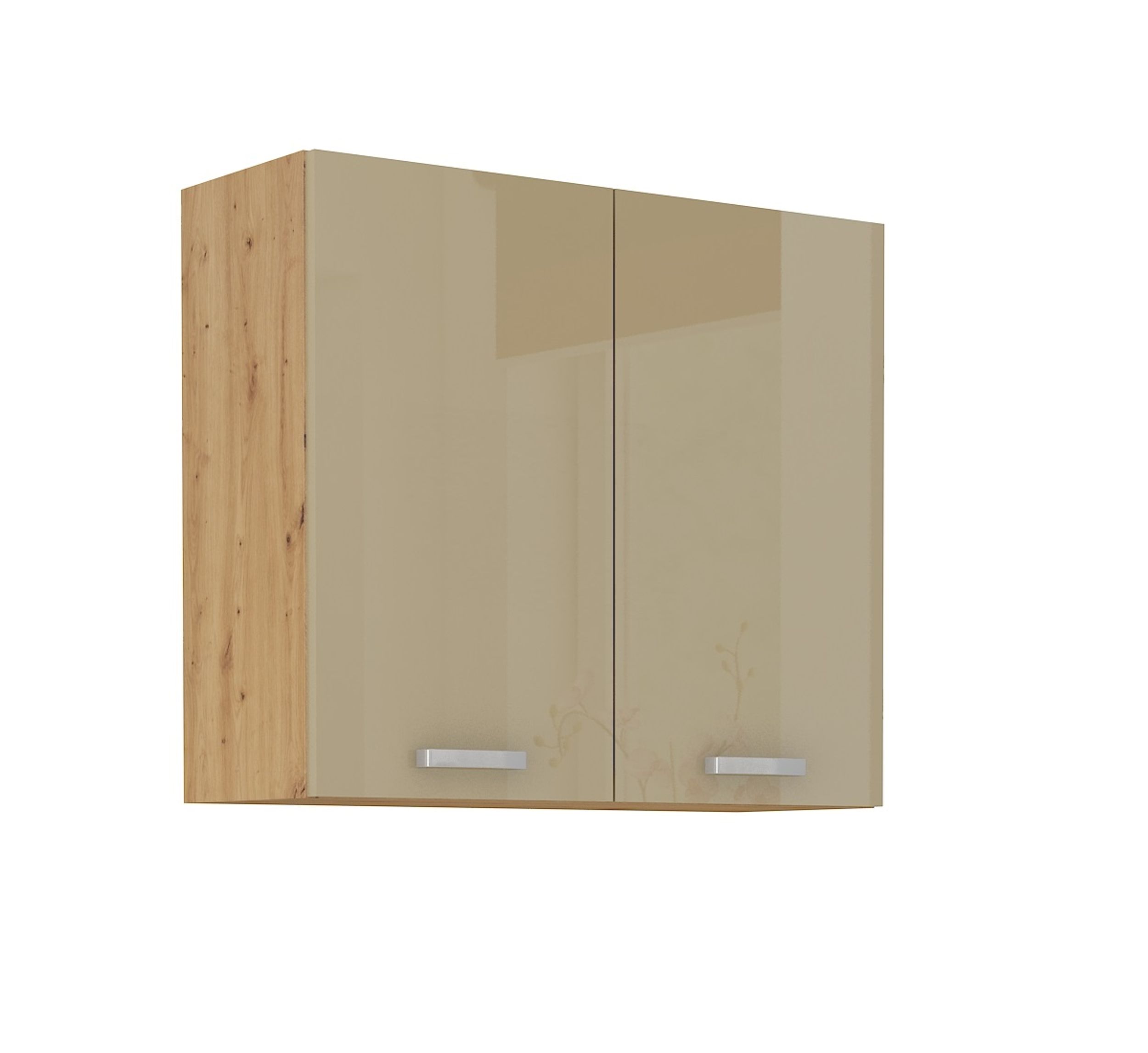 Hängeschrank 80 Eiche Artisan Cappuccino Hochglanz Küchenzeile Küchenblock Küche
