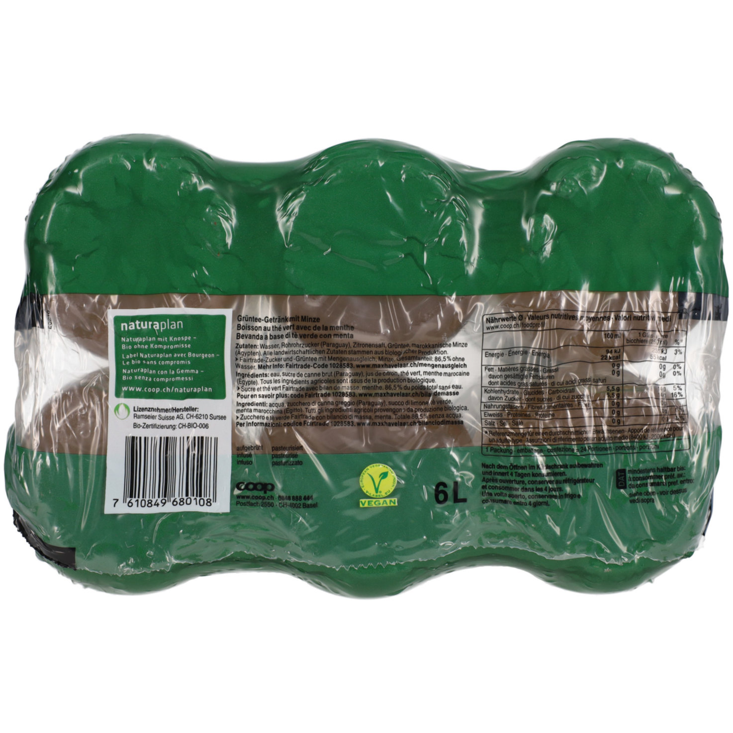 Naturaplan Organic Mint Green Ice Tea 6x1l