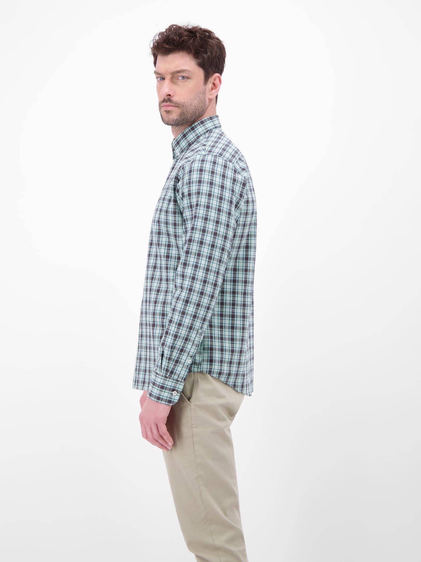 Karohemd mit Button-Down-Kragen