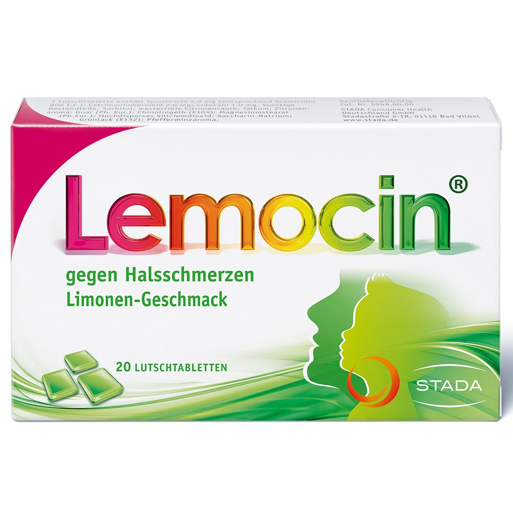 Lemocin® gegen Halsschmerzen Limettengeschmack ab 5 Jahren