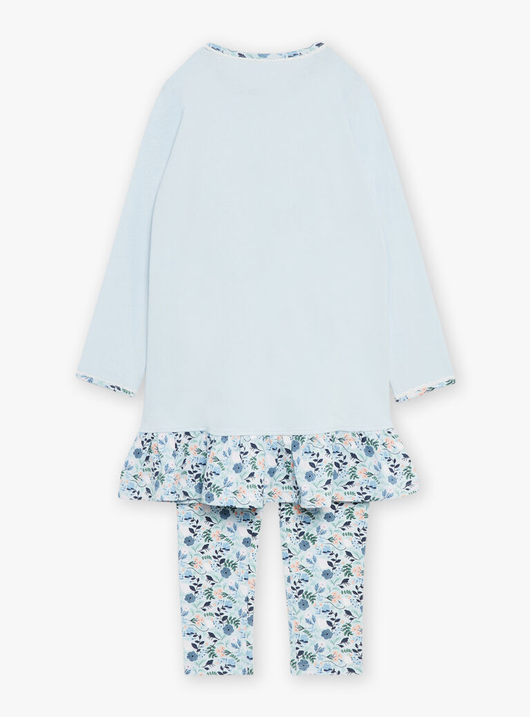 Chemise de nuit et legging bleu