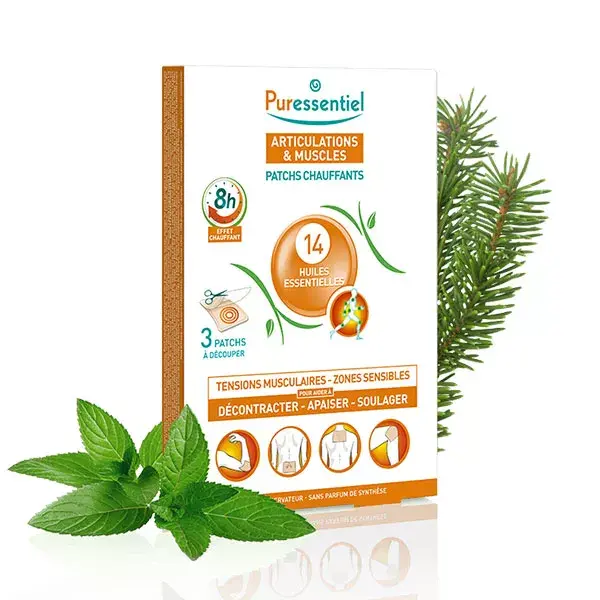Puressentiel Articulations et Muscles Patchs Chauffants Bas du Dos Pure Heat 2 unités