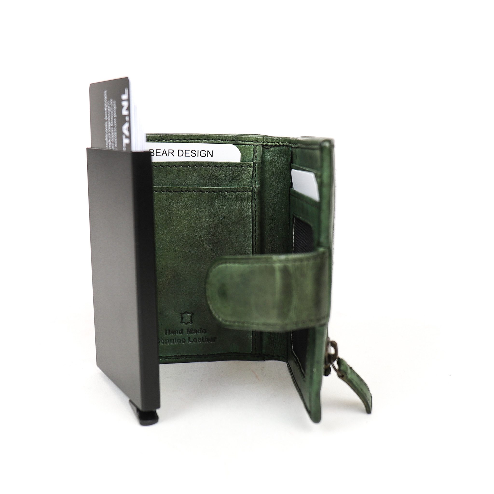 Bear Design Cow Lavato Wallet Cardprotector Bobby RFID Groen CL15689