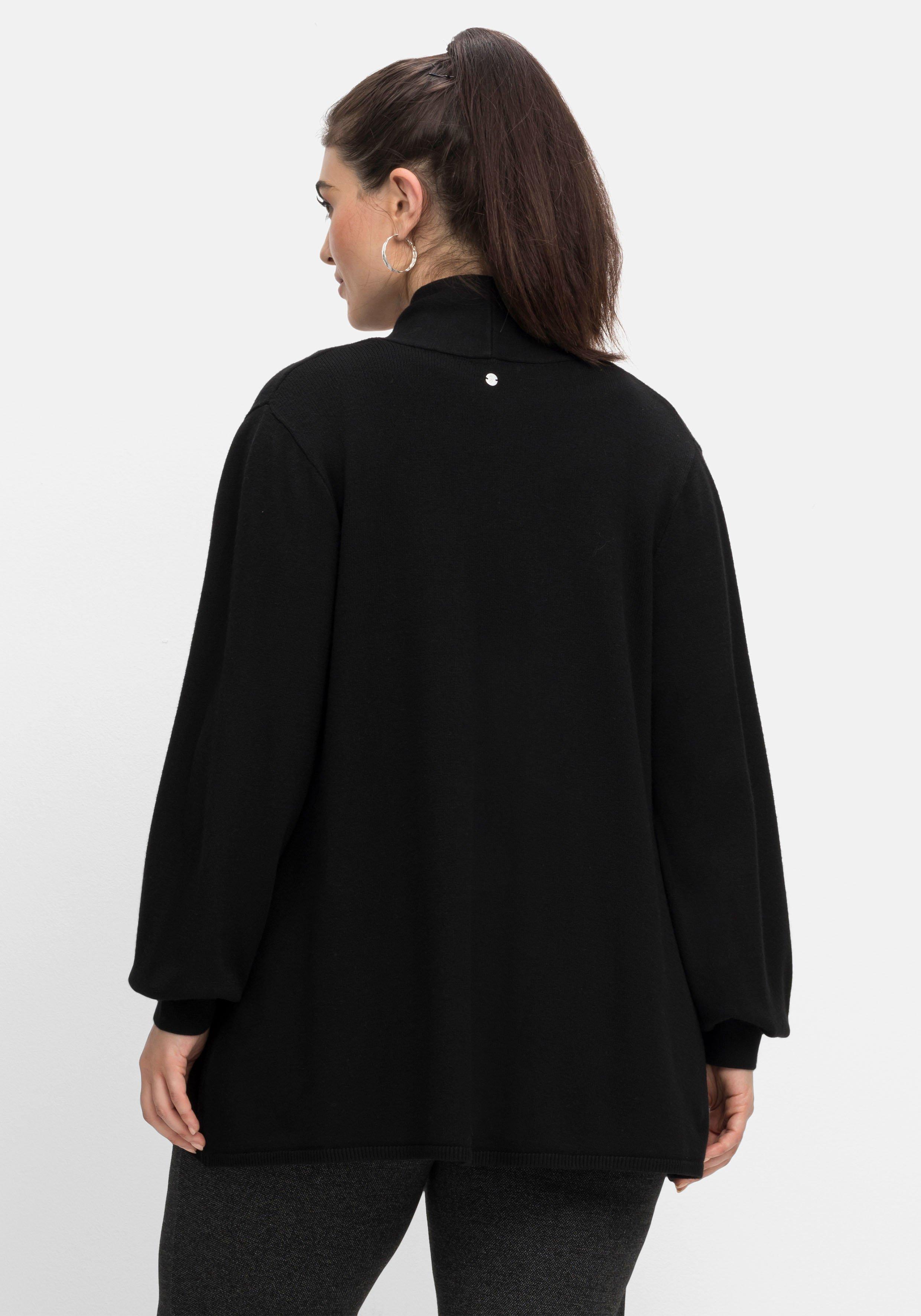 Strickjacke mit Schalkragen und Fransen