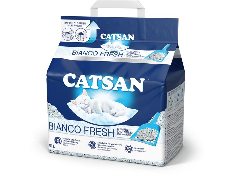 Catsan Katzenstreu Bianco Fresh 10 l Besonders staubarmes Katzenstreu