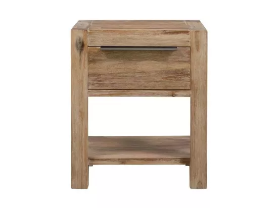 Table de chevet 1 tiroir acacia massif foncé Dedhy