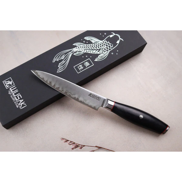 Couteau modèle universel Wusaki Fujiko Black 12cm manche en pakka Wusa