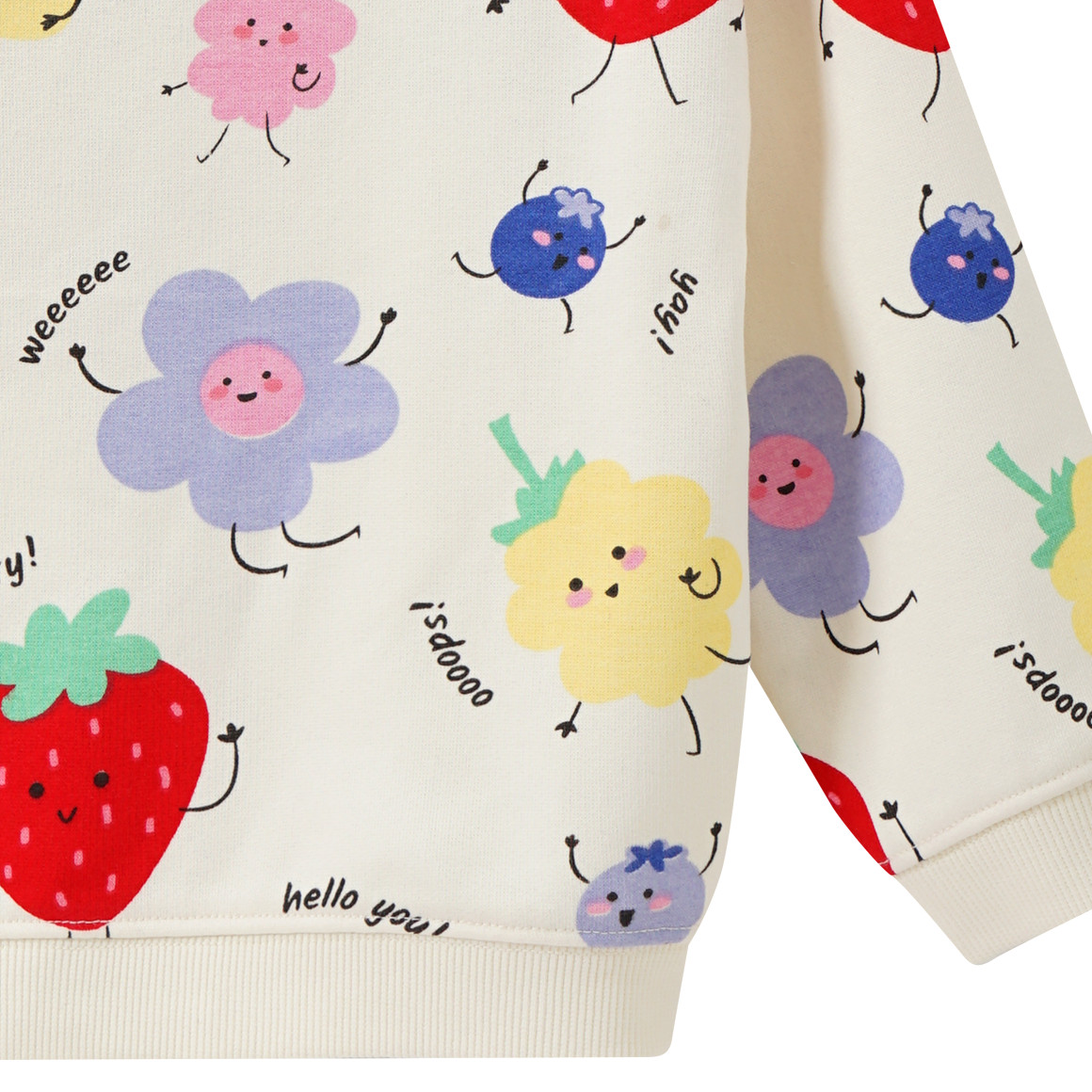 Topomini Baby Sweatshirt mit Obst-Allover creme