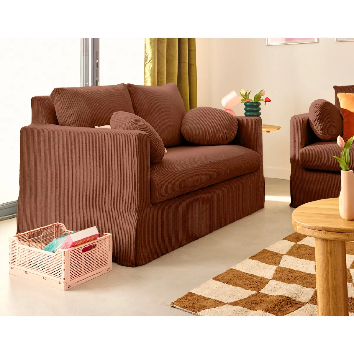 Lisa Design Housse canapé Serena Velours
