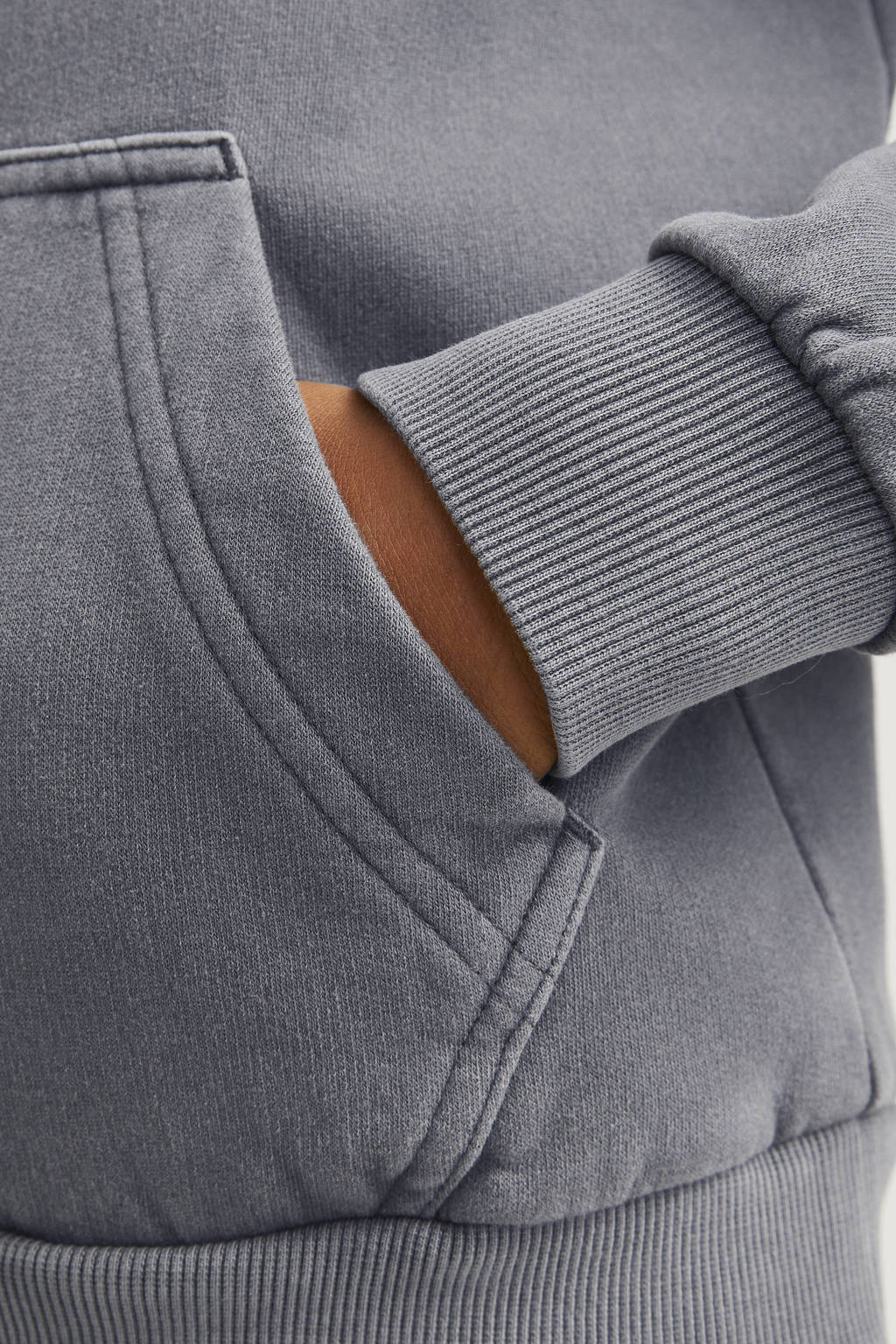 JACK & JONES hoodie JORVERMONT met backprint donkergrijs