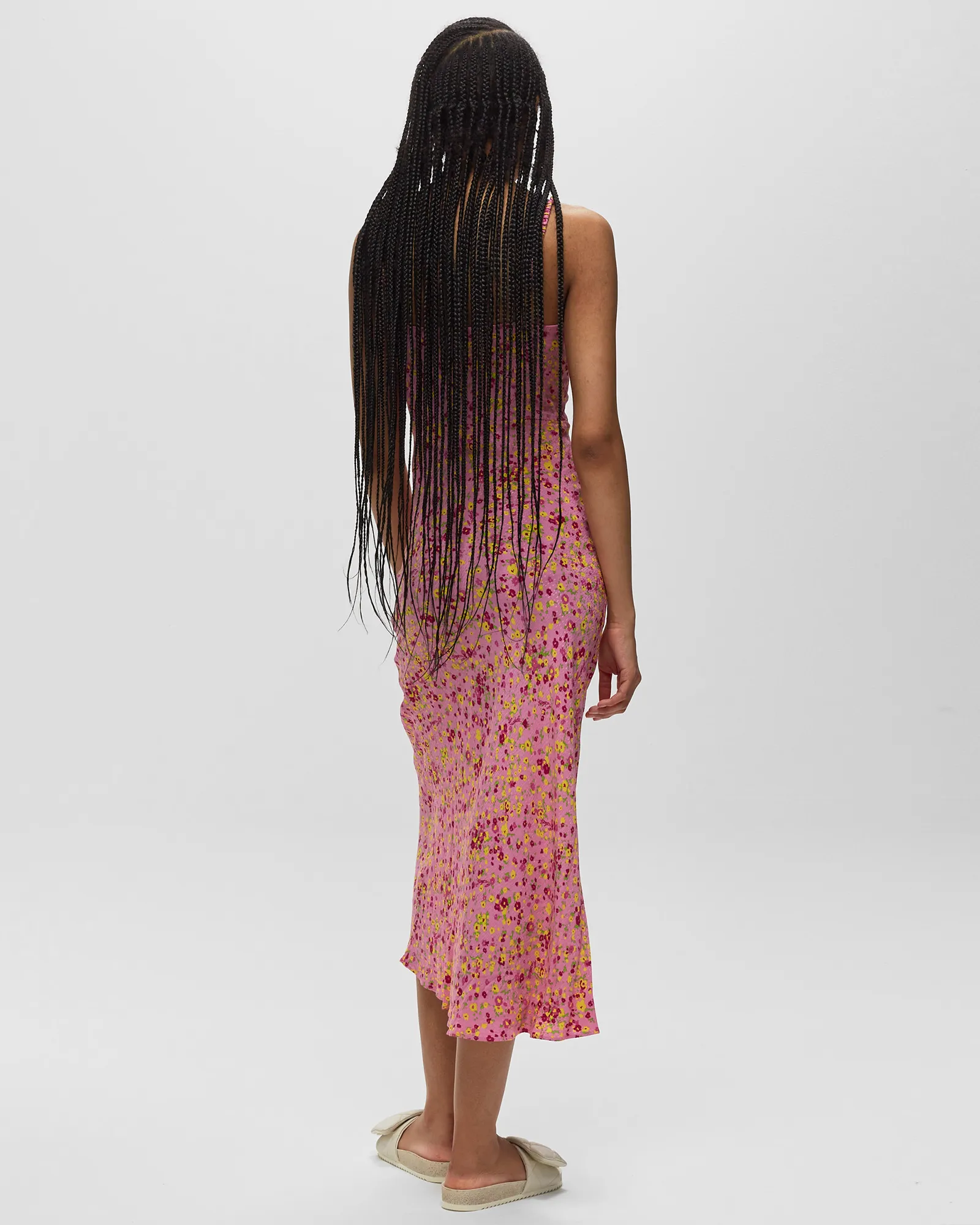ROTATE Birger Christensen Jacquard Midi Slip Dress