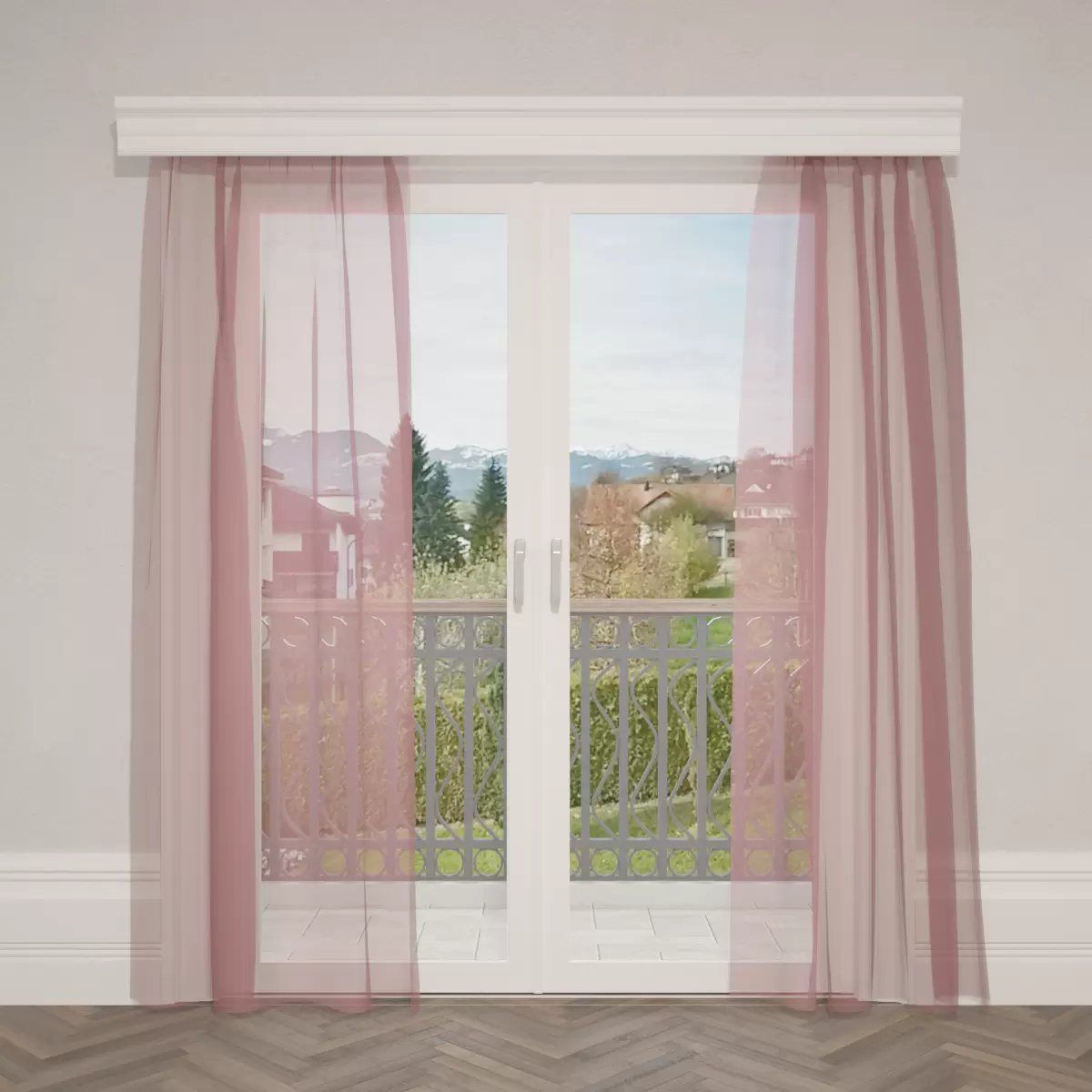 Tagvorhang Organza Rot