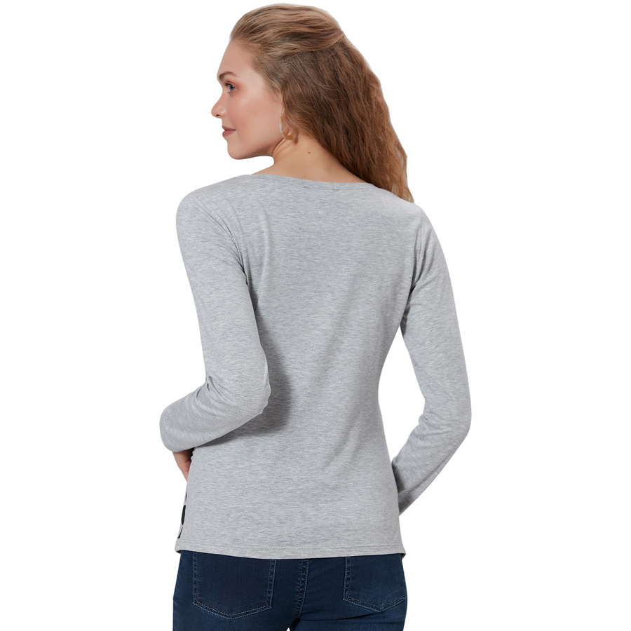 M.M.C. Umstandslangarmshirt Guck Guck mit Motiv Grau