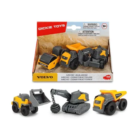 Dickie Toys Volvo Micro Builders 3er Set, 1 Packung, 2-fach sortiert