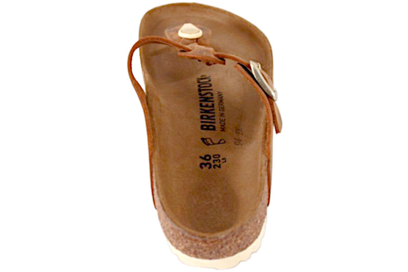 BIRKENSTOCK GIZEH BRUN SLIPPERS I OLIERET SKIND