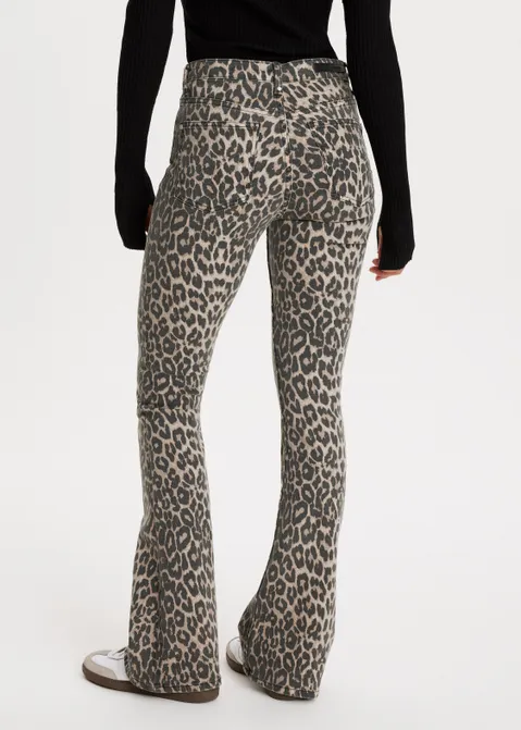 Leopard flared broek assorti (ASSOR)